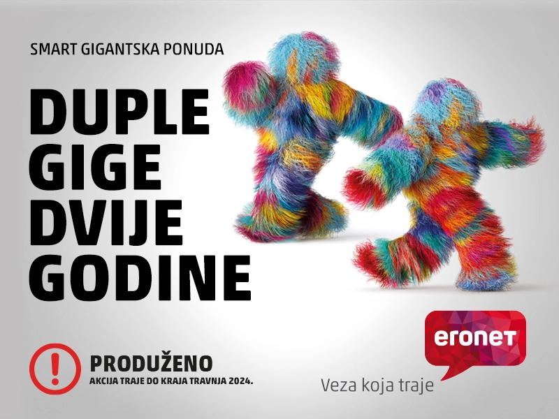 Zbog iznimnog interesa, Eronet produžio akciju Duple gige dvije godine!